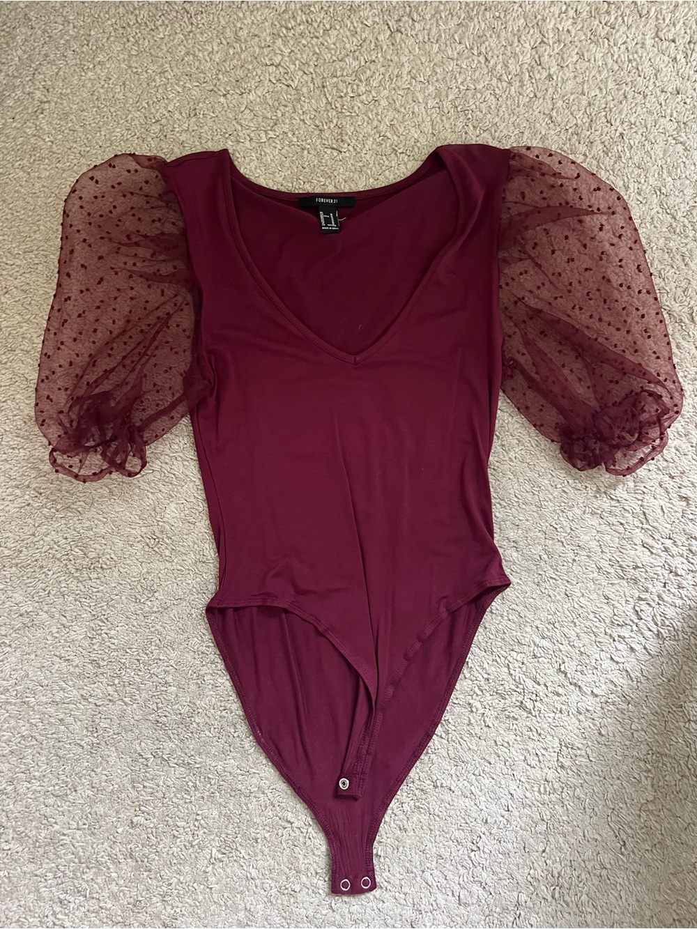 Forever 21 Women's Wine V-Neck Tank Top